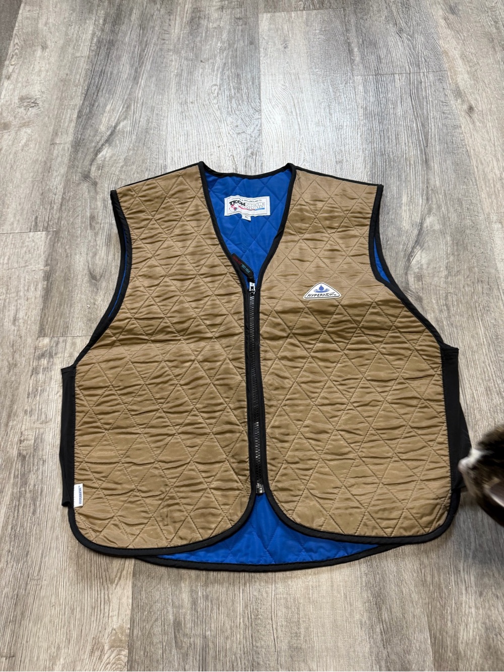 Double Layer Quilted Men’s Vest - Brown with Blue Lining